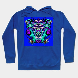 bright immortal tribal beasts in ecopop pattern Hoodie